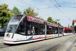 Straßenbahn / Stadtverkehr; Erfurt;  Combino NF 4 Nr.715 von Siemens Baujahr 2011,am Domplatz in Erfurt am 26.06.2015.
