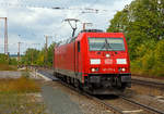   Die 185 271-4 (91 80 6185 271-4 D-DB9 der DB Cargo Deutschland AG fährt am 30.08.2018 als Lz durch Wilnsdorf-Ruderdorf in Richtung Dillenburg.