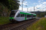 Der an die WEBA (Westerwaldbahn des Kreises Altenkirchen GmbH) für die Daadetalbahn vermietete VT 106 / HLB VT 509 106 (95 80 0946 406-5 D-HEB / 95 80 0646 406-8 D-HEB / 95 80 0946 906-4 D-HEB),