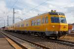   Der Schienenpr�fzug 2 (SPZ 2) - 719 501-9 / 720 001-7 / 719 001-0 der DB Netz AG (Netzinstandhaltung Fahrwegmessung)  durch f�hrt (wohl auf Messfahrt) am 28.02.