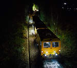   Im Gleisbau wird Tag und Nacht gearbeitet, wie hier beim 3.