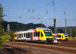   Der VT 266 (95 80 0648 166-6 D-HEB / 95 80 0648 656-6 D-HEB) ein Alstom Coradia LINT 41 der HLB (Hessische Landesbahn), ex Vectus VT 266, erreicht am 10.09.2016, als RB 90  Westerwald-Sieg-Bahn 