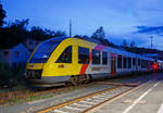   Der VT 260 ( 95 80 0648 160-9 D-HEB / 95 80 0648 660-8 D-HEB) ein Alstom Coradia LINT 41 der HLB (Hessische Landesbahn), ex Vectus VT 260, am 15.09.2018 bei seiner Nachtruhe in Betzdorf (Sieg).