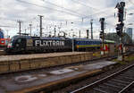 Die an die BTE - BahnTouristikExpress GmbH vermietete 182 518-1 (91 80 6182 518-1 D-DISPO) der MRCE - Mitsui Rail Capital Europe GmbH (M�nchen) verl�sst am 22.12.2018 als Schublok von/mit einem