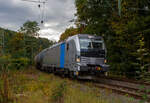 Die sehr neue und an die Retrack Germany GmbH (gehört zur VTG) vermietete Siemens Vectron MS 6193 192 (91 80 6193 192-2 D-Rpool) der Railpool fährt am 28 Septemder 2025 mit einem
