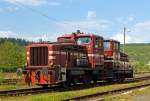 Die Westerwaldbahn (WEBA) Lok 1 und 3 (V 26) am 06.05.2013 in Scheuerfeld/Sieg.