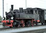98 727  Zuckersusi  bei der Jubiläumsparade 150 Jahre Deutsche Eisenbahn in Nürnberg am 14.09.1985.