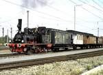 89 7159 mit Nebenbahnzug bei der Jubiläumsprade 150 Jahre Deutsche Eisenbahn in Nürnberg am 14.09.1985.