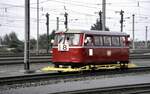 Programm-Nummer 8.1  Nummerngirl  8 der DB Kl 82-9624 Gleismessdraisine (Schienenschn�ffler) bei der Parade 150 Jahre Eisenbahn in Deutschland am 14.09.1985 in N�rnberg.