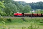 212 310-7 mit Schotterwagen bei Lonsee am 29.05.2009.