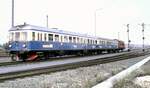 VT 07 und VS 28 der Regentalbahn bei der Jubiläumsparade 150 Jahre Deutsche Eisenbahn in Nürnberg am 14.09.1985.