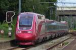 Wegen Bauarbeiten an die Neubaustrecke Bruxelles-MidiAntoign wurden die EuroStar (ex-Thalys) Z�ge zwischen Bruxelles-Midi und Paris Nord �ber die alte Strecke Bruxelles--MOns---St.Quentin--Paris