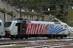 Als Zug Lok verl�sst EU43 007 der Rail Traction Campony, mit einem Lokzug den Bahnhof am Brenner in Richtung Bozen.