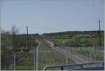 FS Trenitalia ETR Fotografie bei Saint Émiland zwischen Paris und Lyon: Wie dieses Bild des in der Ferne verschwommen ETR 400 zeigt, sind aus Sicherheitsgründen die Brücken über