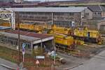 Von dem seit kurzem er�ffneten V�lodukt in Esch Belval, konnte ich diese Loks der CFL Cargo in der Abstellung im Bild festhalten.