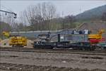 Schwerlastkran KRC 1200 FR (SNCF 99 87 9 319 507-9) steht am 22.11.2018 im Gleisvorfeld in Ettelbrück abgestellt.