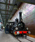 Die Dampflokomotive HSM 89  Nestor , sp�ter NS № 1010 (NS-Baureihe 1000) am 24 Juni 2025 im Het Spoorwegmuseum (bis 2005 NSM - Nederlands Spoorwegmuseum / Niederl�ndischen Eisenbahnmuseum) in