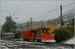 Die HGe 2/2 N� 1 kehrt mit dem Chasse-neige vom Les Pleiades zur�ck, wo es offensichtlich weit mehr Schnee hat als in Blonay.