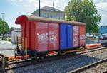 Der Travys Dienstwagen X504, ex YSteC Gk 119,  ist am 18.05.2018 beim Bahnhof Yverdon-les-Bains abgestellt.
