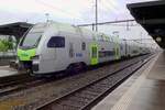 BLS 515 007 steht in Thun am verregneten 28 Mai 2019.