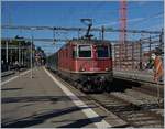 Wie befürchtet, gestaltet sich das Fotografieren des Zubringer Dampfzugs des  Vereins 214 R 568  zum B-C Schweizer Dampffestival in Morges ziemlich schwierig: Die SBB Re 420 259-4 erreicht mit