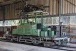 Der ex VBZ (Verkehrsbetriebe Z�rich) Schienentraktor Te 2/2 – 926, ex StStZ Te 2/2 – 926, der Museumsbahn Blonay-Chamby am 27.05.2012 im Museum Chaulin.