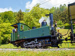 50 Jahre BC - MEGA STEAM FESTIVAL der Museumsbahn Blonay–Chamby:  Die G 3/3 LEB N� 5   Bercher  f�hrt am 19.05.2018 mit ihrem Zug vom Museum Chamby wieder hinunter nach Blonay, hier erreicht