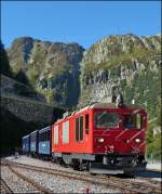 - Dieselpower bei der DFB - Am 16.09.2012 gab es in Gletsch nicht nur Dampfloks zu bewundern, sondern auch die Diesellok HGm 4/4 N� 61, welche unseren Zug von Oberwald nach Gletsch gezogen hat.