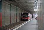 Der asm GTW Be 2/6 wartet in Biel/Bienne auf seine Abfahrt Richtung Täuffelen.