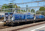 Vierachsiger zweimuldiger offener Drehgestell-Schüttgutkippwagen mit elektrohydraulischer Betätigung (Zweiseiten-Kastenkipper), 33 85 6770 521-9 CH-MBC, der Gattung Fans-u, der MBC SA (Transports de la région Morges–Bière–Cossonay, ex BAM - Compagnie du Chemin de fer Bière–Apples–Morges am 07 September 2023 im Bahnhof Morges. 

Der zweimuldige Drehgestell-Schüttgutkippwagen ist für den Transport von feuchtigkeitsunempfindlichen Schüttgütern wie z.B. Splitt, Kies, Schotter, erdfeuchtem Sand, Bodenaushub oder Bauschutt vorgesehen. Der Wagen besitzt einen elektrohydraulischen Kippantrieb.

TECHNISCHE DATEN (laut Anschriften):
Spurweite: 1.435 mm (Normalspur)
Achsanzahl: 4 in zwei Drehgestellen
Länge über Puffer: 12.740 mm
Drehzapfenabstand: 7.700 mm
Achsabstand im Drehgestell: 1.800 mm
Laufraddurchmesser: 920 mm (neu)
Laderaum: 2 x 20,0 m³ = 40,0 m³
Entlade Kippwinkel: 55°
Höchstgeschwindigkeit: 100 km/h (beladen) / 120 km/h (leer)
Maximales Ladegewicht: 61,9 t (ab Streckenklasse D3)
Eigengewicht: 28.100 kg
Kleinster befahrbarer Gleisradius: R 45 m
Bremse: Frein O-GP-A (LL)
Bremssohle: IB 116
Intern. Verwendungsfähigkeit: RIV

Bedeutung der Gattung Fans-u:
F = Offener Güterwagen in Sonderbauart
a = Mit 4 Achsen
n = Tragfähigkeit über 60 t
s = Höchstgeschwindigkeit 100 km/h
u = Elektro-hydraulische Kippvorrichtung
