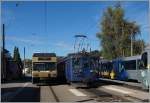 CEV GTW Be 2/6 7003 und MOB BDe 4/4 3004 in Blonay.
