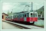 Im Archiv habe ich dieses gescannte Bild gefunden: Der CEV BDe 4/4 105 in Blonay im Sommer 1985.