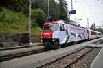 RhB Ge 4/ III Nr.650 mit Erbung für UNECO in Bergün am 29.08.2009.