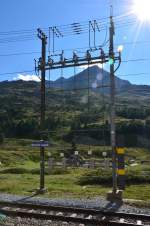 Streckentrenner an der Station Bernina Lagalb.