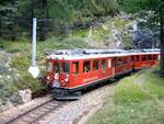 RhB ABe 4/4 Nr.46 und 48 in der Montebello Kurve am Bernina-Plateau am 01.09.2005.