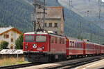 RhB Ge 4/4 I U Nr.605 in Zuoz am 18.08.2009.