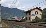 Ein SBB ETR 610 als EC 37 Genève - Venezia SL bei der Durchfahrt in Vogogna.