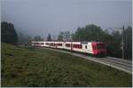 Der TRAVY Regionalzug 6013 nach Le Brassus bei Kilometer 10.223 kurz vor Le Pont.