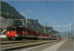 Wenn  Spatz  und  Fink  fl�gellahm werden, steht in Meiringen ein De 110 mit einem Pendelzug bereit.