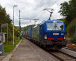 Die HUPAC 497 - 193 497 (91 80 6193 494-2 D-BLSC) fährt 22 September 2025 mit einem HUPAC KLV-Zug, auf der Siegstrecke durch Scheuerfeld/Sieg in Richtung Köln.