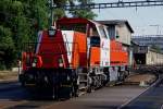 Gravita: Da an den Samstagen f�r das Stahlwerk Gerlafingen nur eine G�terzugszufuhr stattfindet, werden die Wagen von der Gravita und dem Rangierpersonal des Stahlwerkes weggestellt, da kein