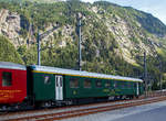   Von der SLM GmbH (Schorno Locomotive Management) abgestellte Wagen beim Bahnhof Göschenen (01.08.2019).